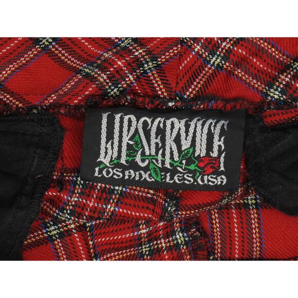 Y2K Vintage Lip Service Skinny Tartan Plaid Ska Emo Punk Rock Gothcore Pants 32 - Picture 9 of 11